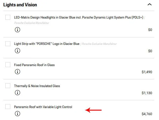 Porsche Taycan Standard Pano Roof or Variable Light Control Roof? vlc