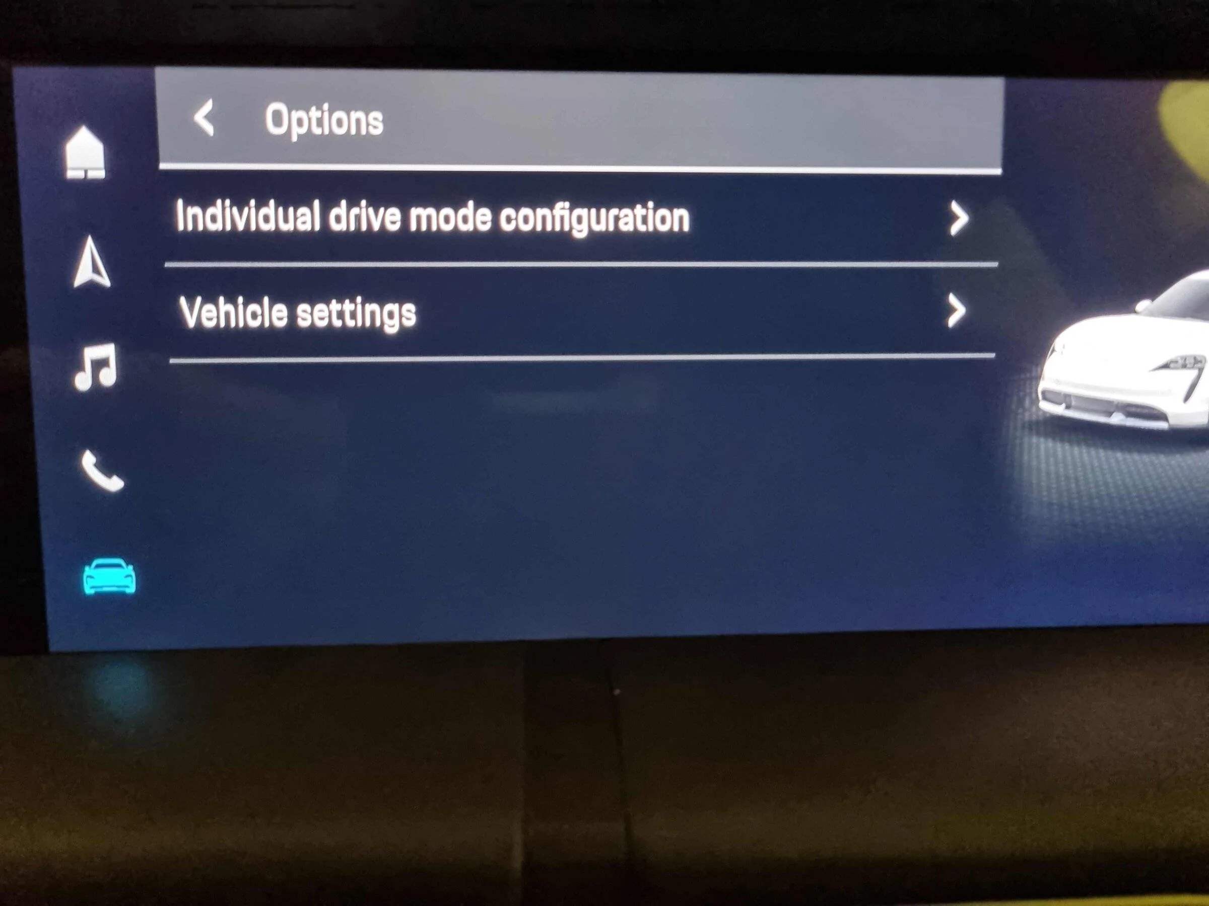 Porsche Taycan No Range mode configuration Range configuration