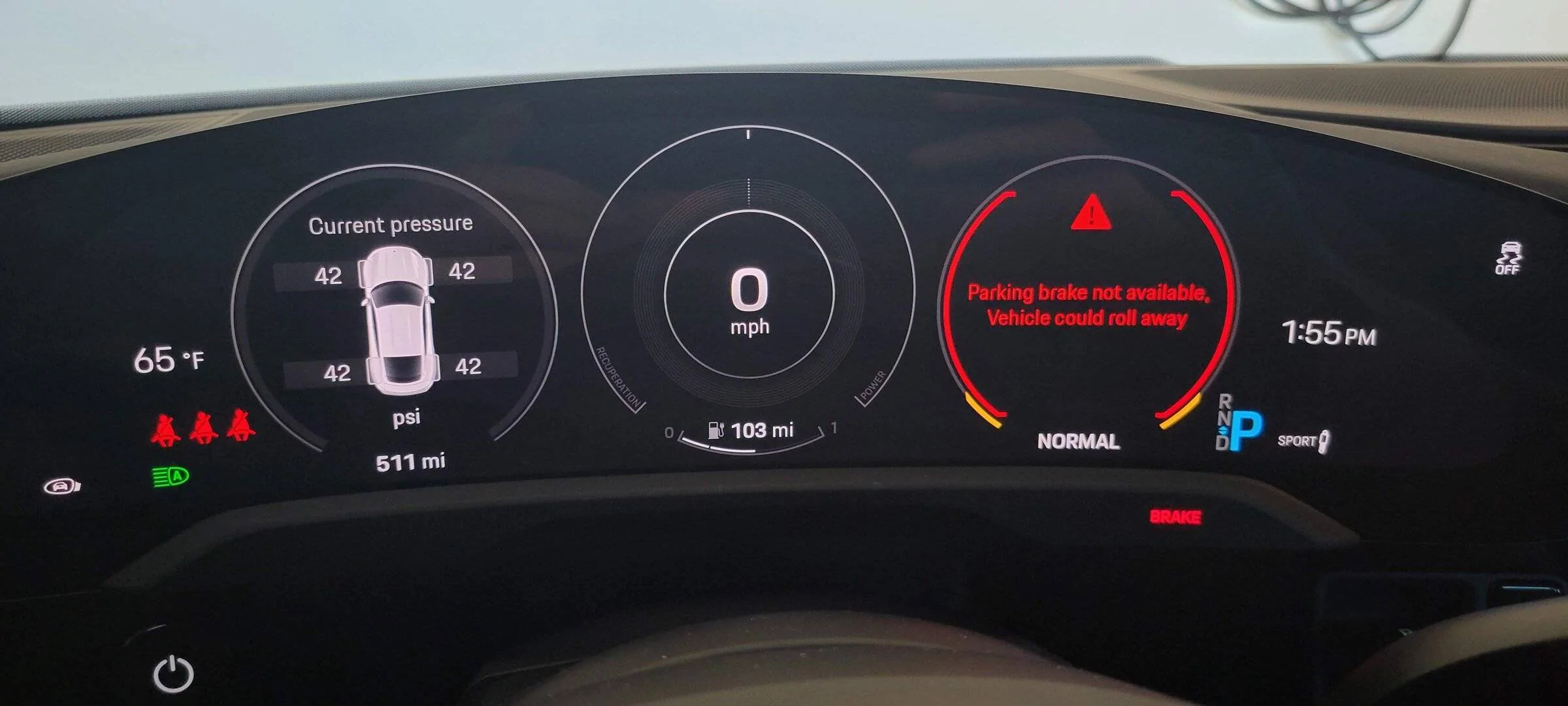 Porsche Taycan "Parking Brake Not Available" error 20220122_135558