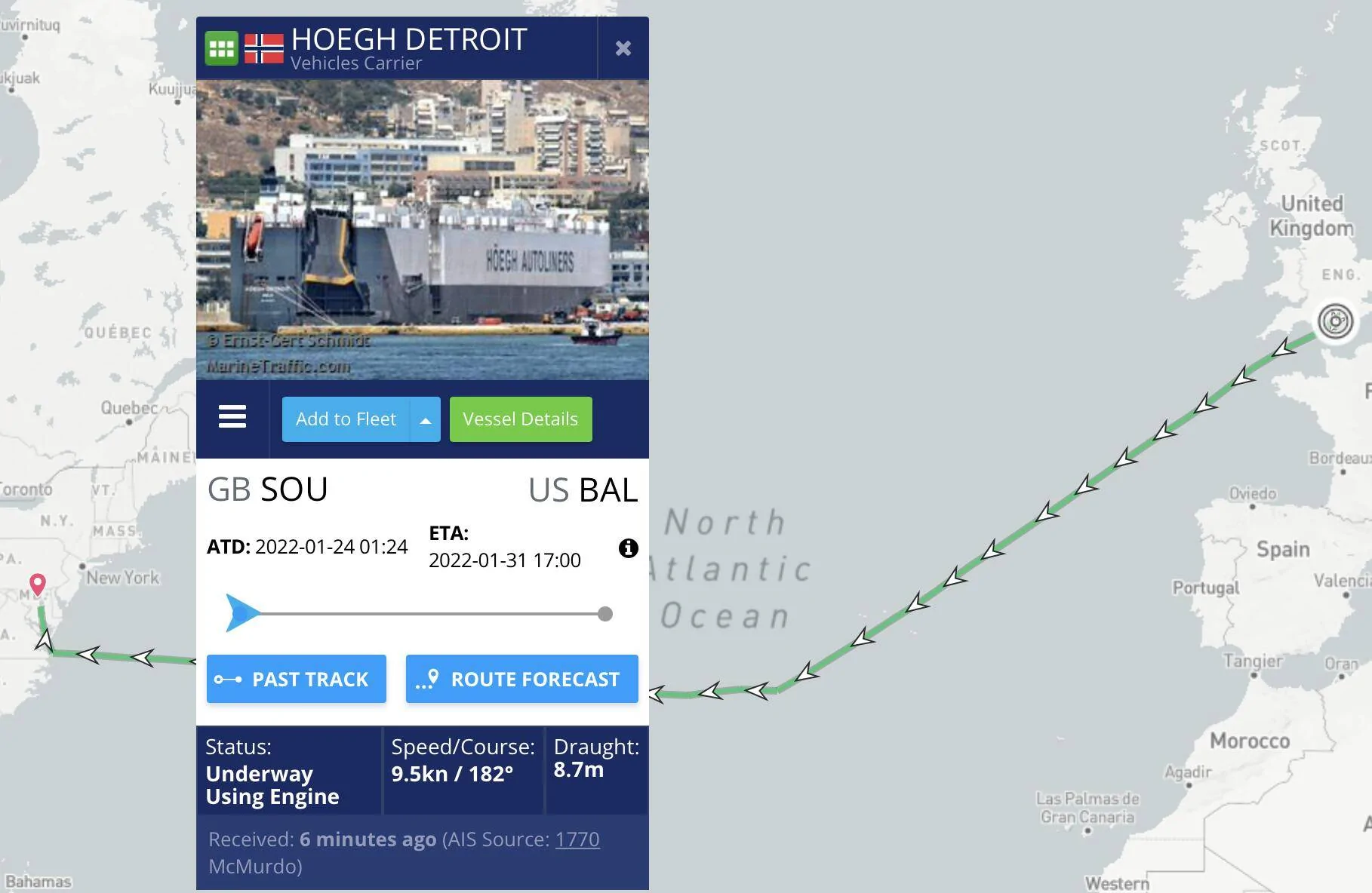 Porsche Taycan Sydney-bound: Hoegh Detroit 1642995015249