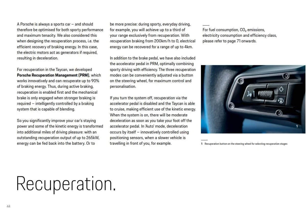 Porsche Taycan Recuperation Mode Impact on Range PRM