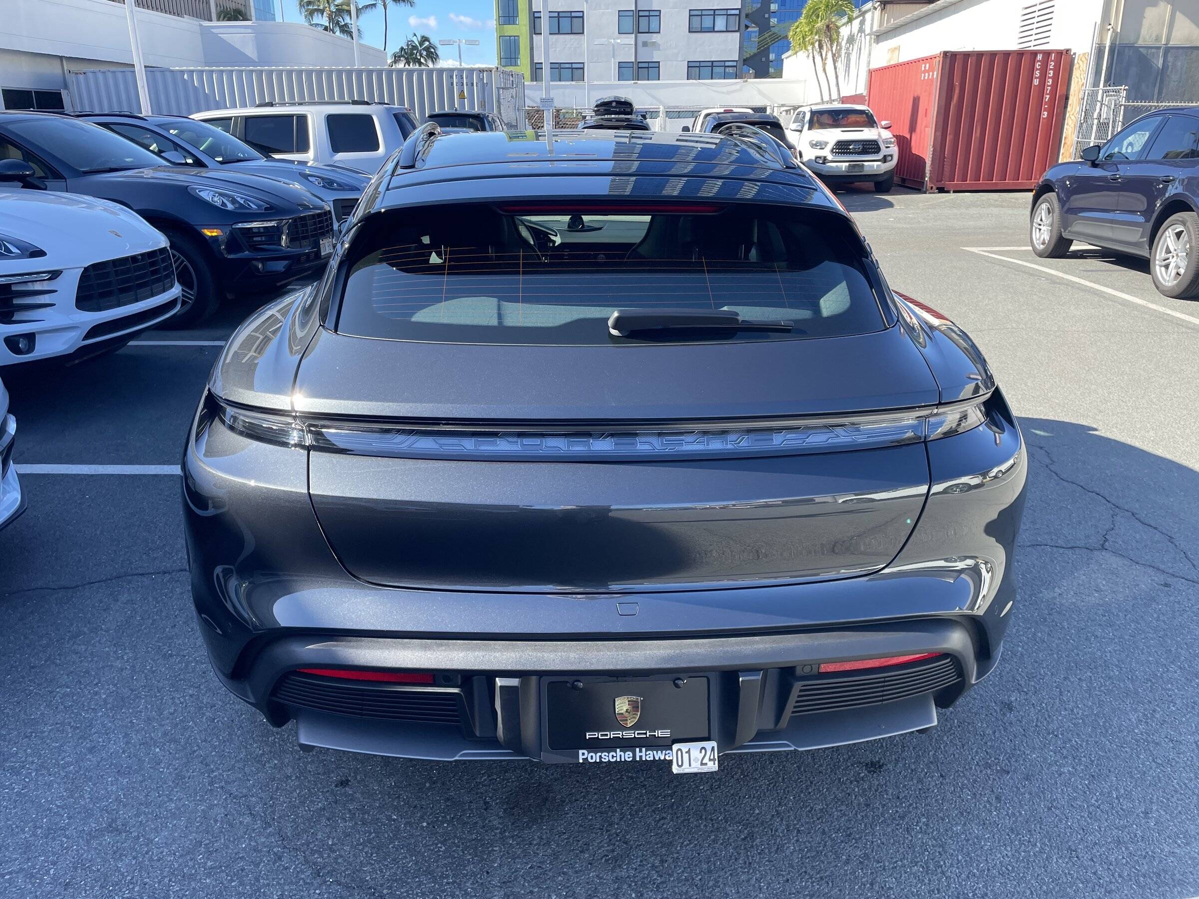 Porsche Taycan Jan Delivery Taycan CT4 Rear outdoors