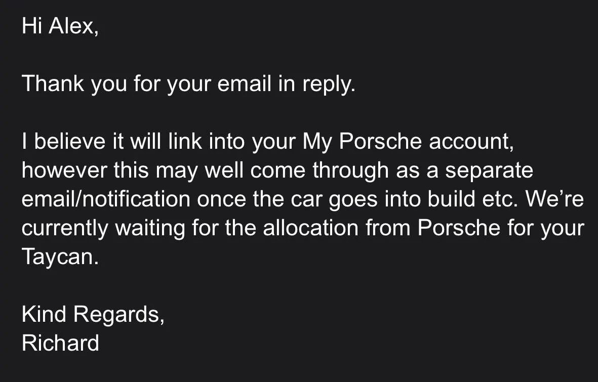 Porsche Taycan Delivery Delays 846959CB-45E8-4564-BF86-79C4A12EEB6A