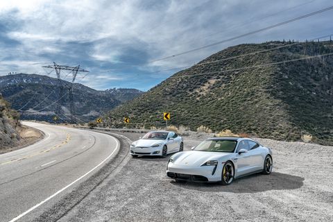 Porsche Taycan [Car and Driver Review] Porsche Taycan Turbo S vs. Tesla Model S Performance: Electric Flattery ycan-turbo-s-and-2020-tesla-model-s-101-1581027959
