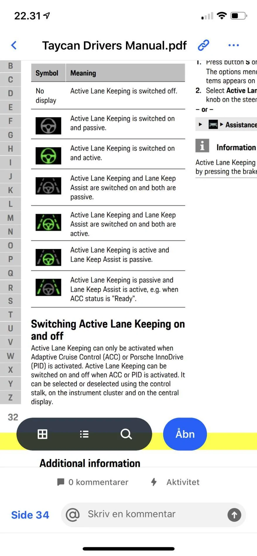 Porsche Taycan Active lane keeping, not lane keeping assist 7A9065B7-8F9A-4BB1-AEA8-028D3D16C9C6