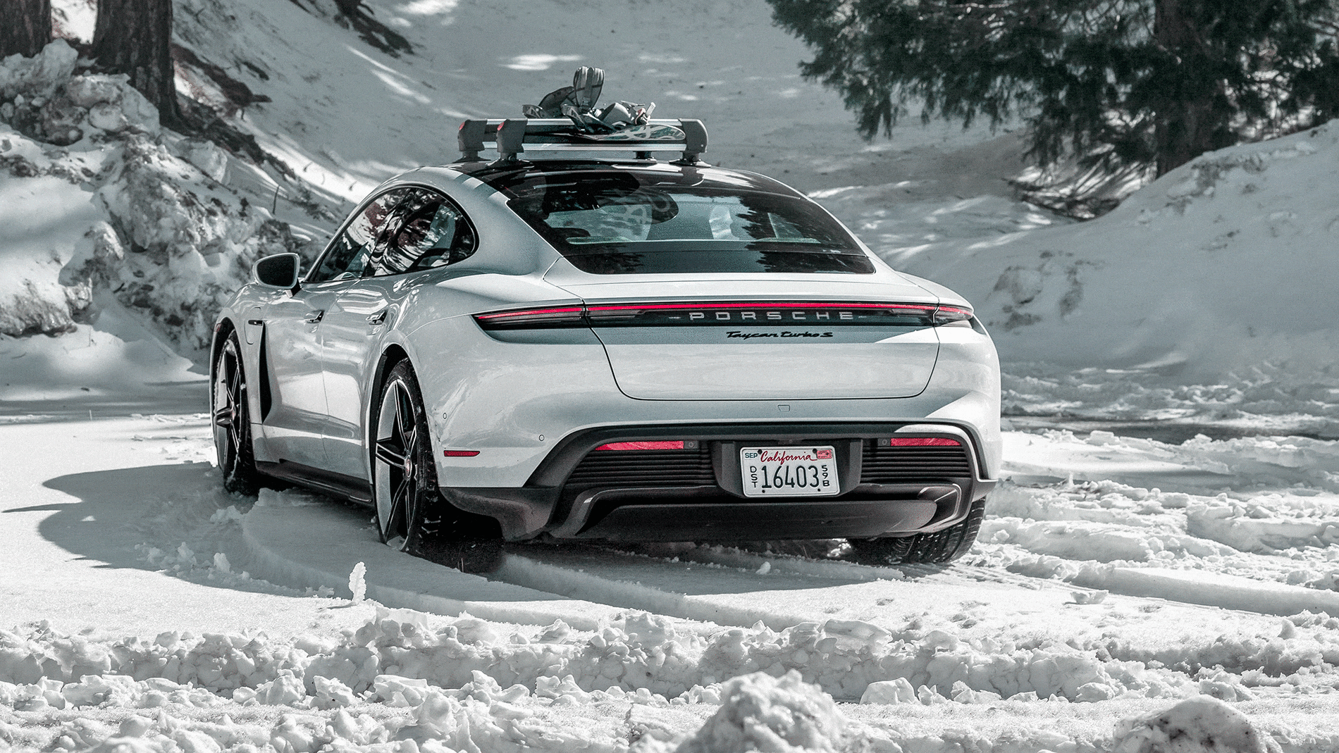 Porsche Taycan roof rack ski rack 1.gif