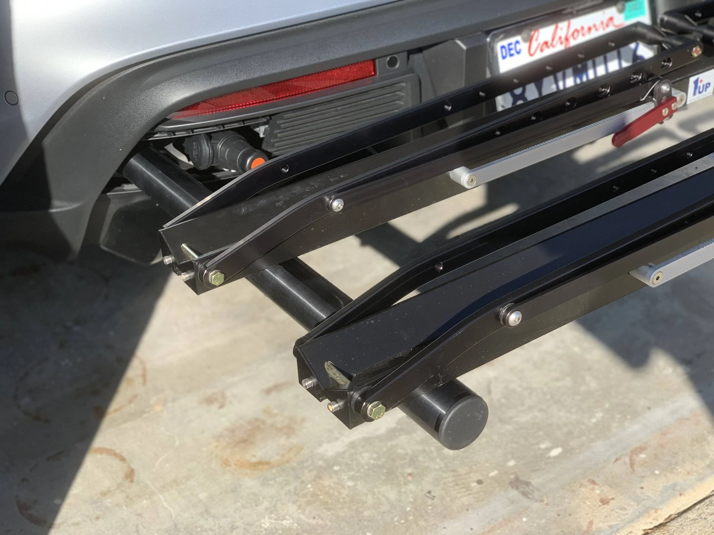 Porsche Taycan Custom Rear Bike Rack Installed with 1up Trays 4F530CAE-D27A-4BA7-A2D2-72BD2079471A
