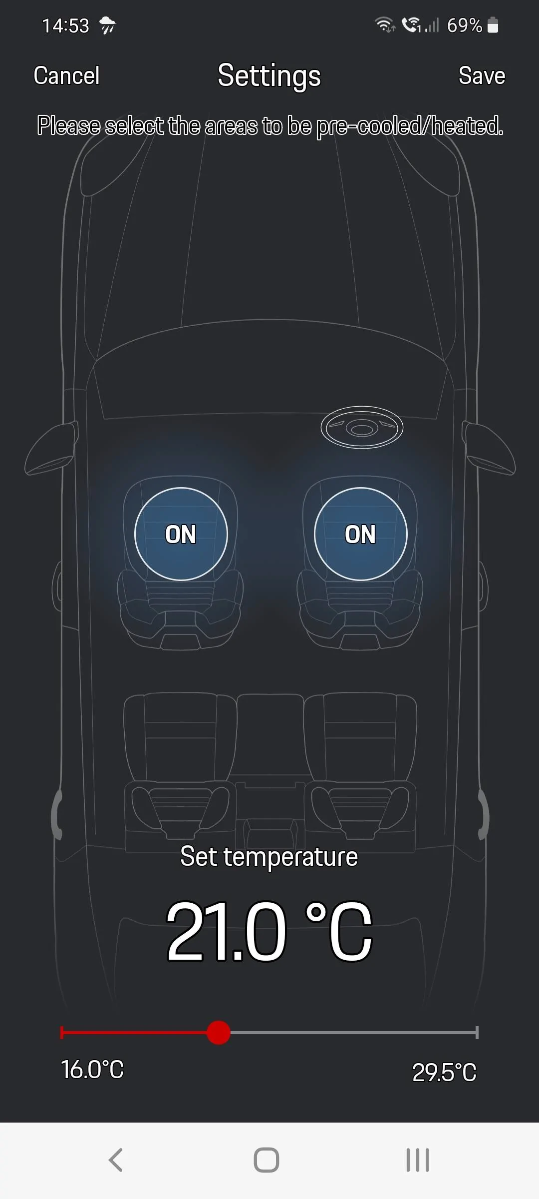 Porsche Taycan Auto seat heating when turning the car on Screenshot_20220209-145354_Connect