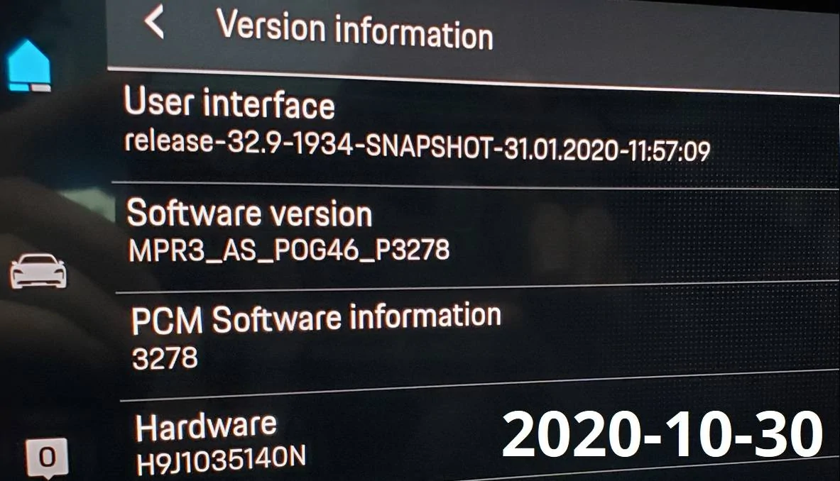 Porsche Taycan ? PCM 6 Update Announcement [Update: Retrofit Being Explored For Existing Taycans] PCMVersion20201030