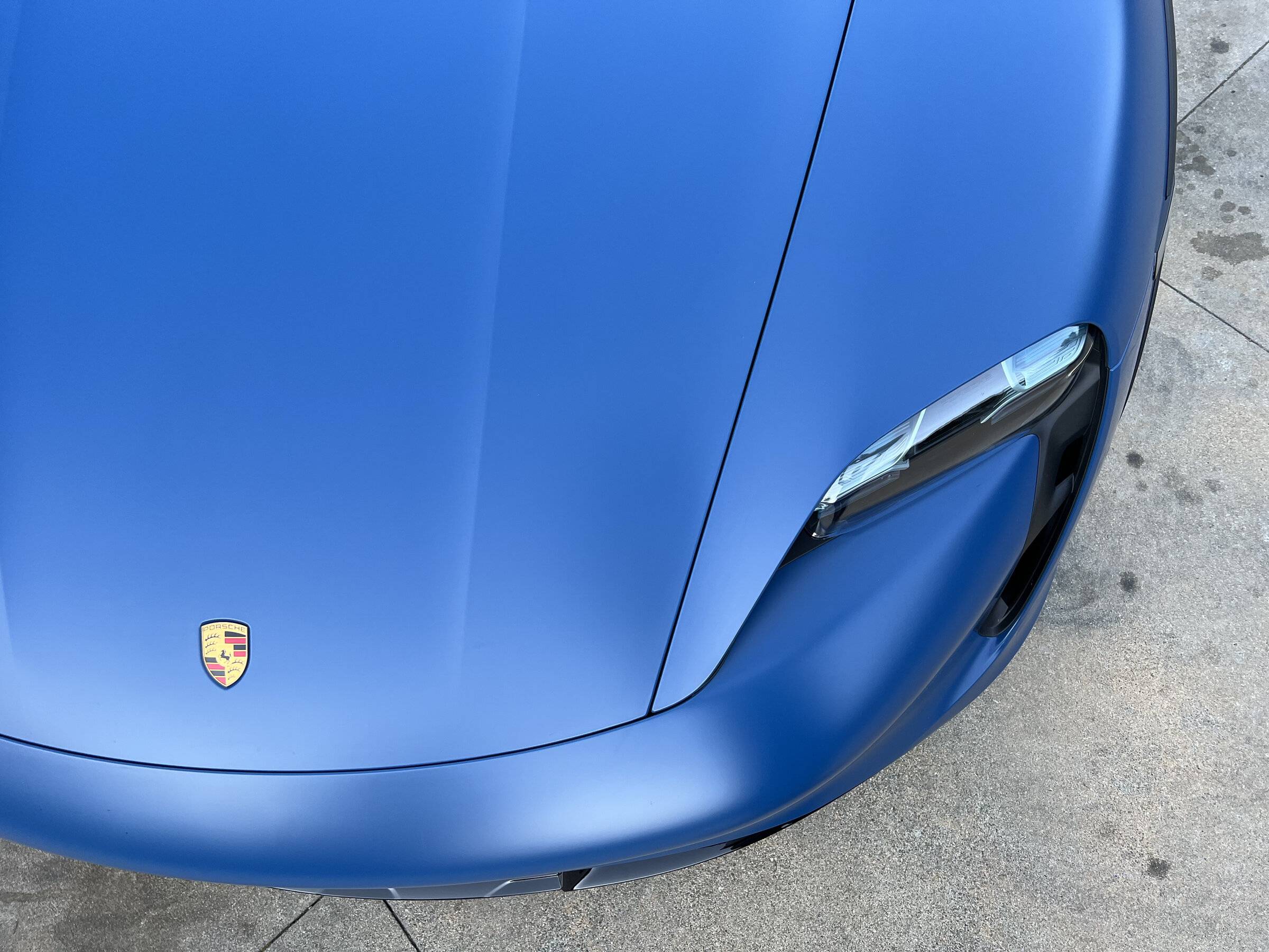 Porsche Taycan Taycan Turbo Cross Turismo CT in Neptune Blue with Satin PPF Film top_quarter_headlight