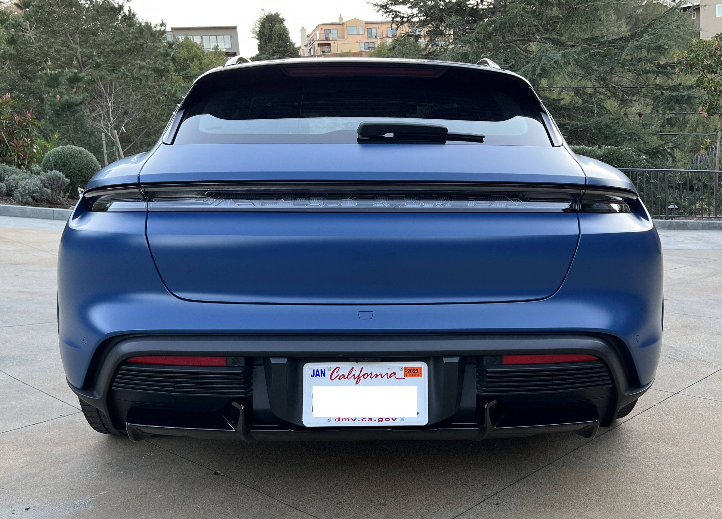 Porsche Taycan Taycan Turbo Cross Turismo CT in Neptune Blue with Satin PPF Film R_lightsoff