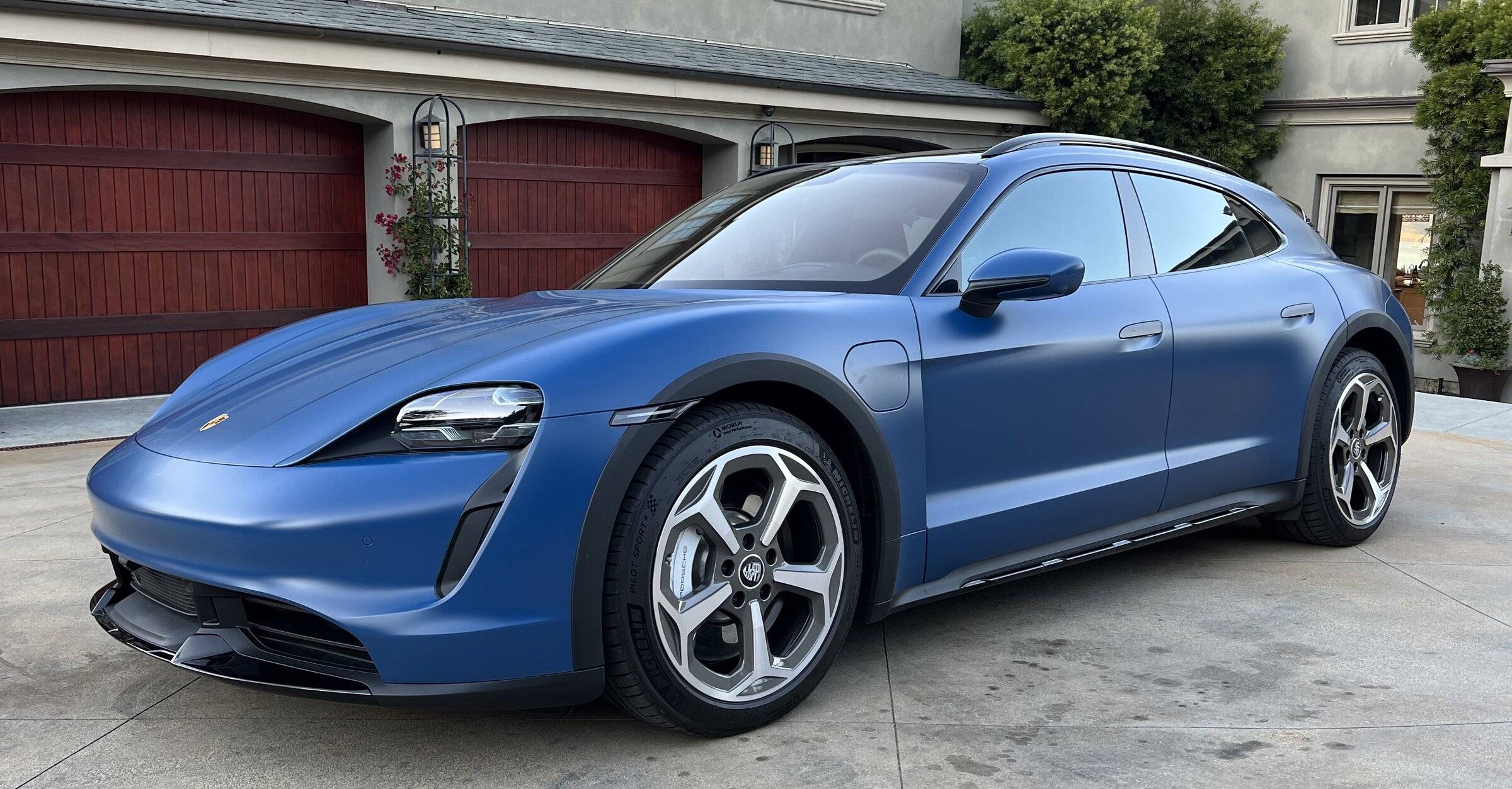 Porsche Taycan Taycan Turbo Cross Turismo CT in Neptune Blue with Satin PPF Film LFQ_low