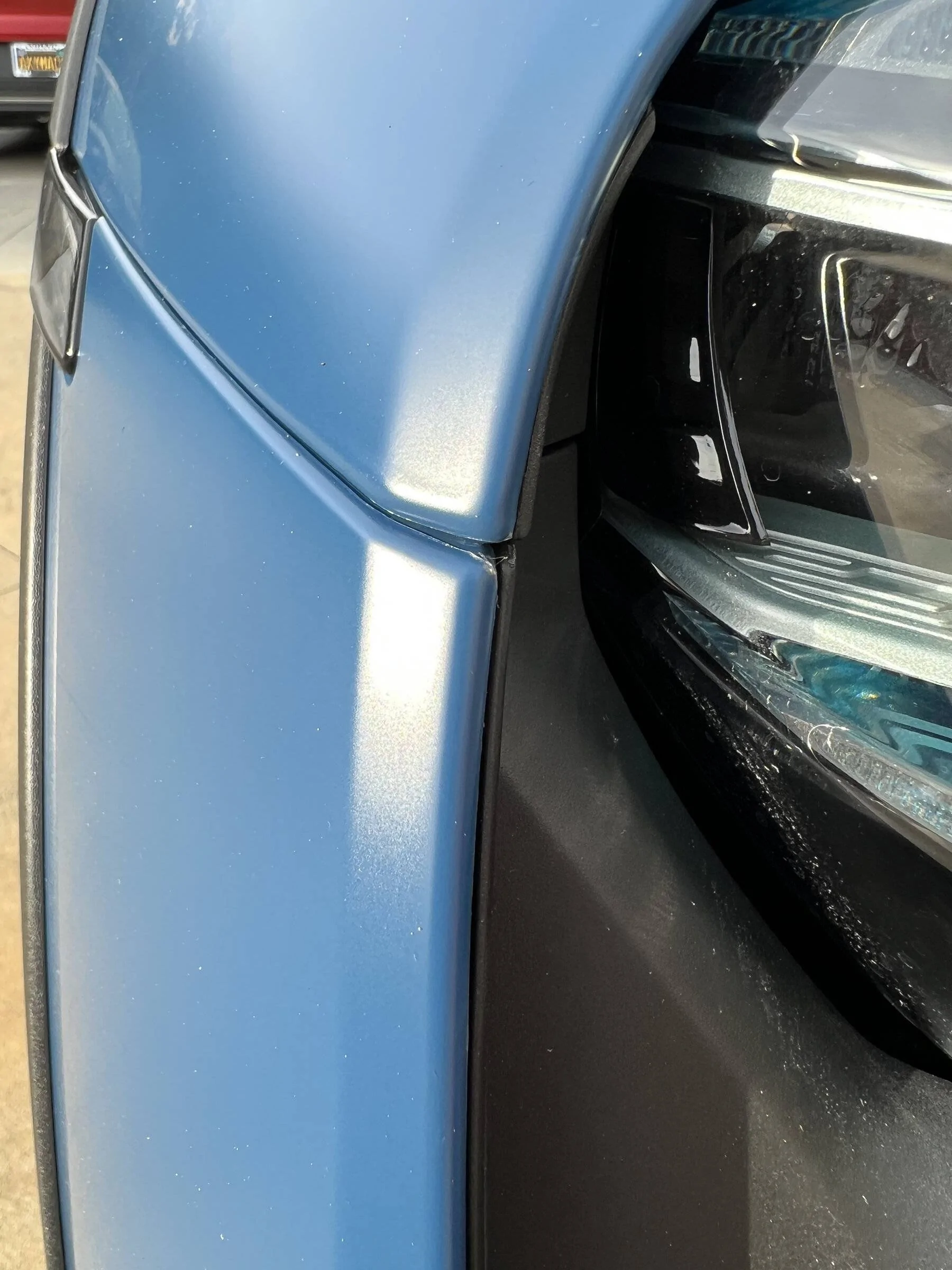 Porsche Taycan Taycan Turbo Cross Turismo CT in Neptune Blue with Satin PPF Film hl_edge_clos