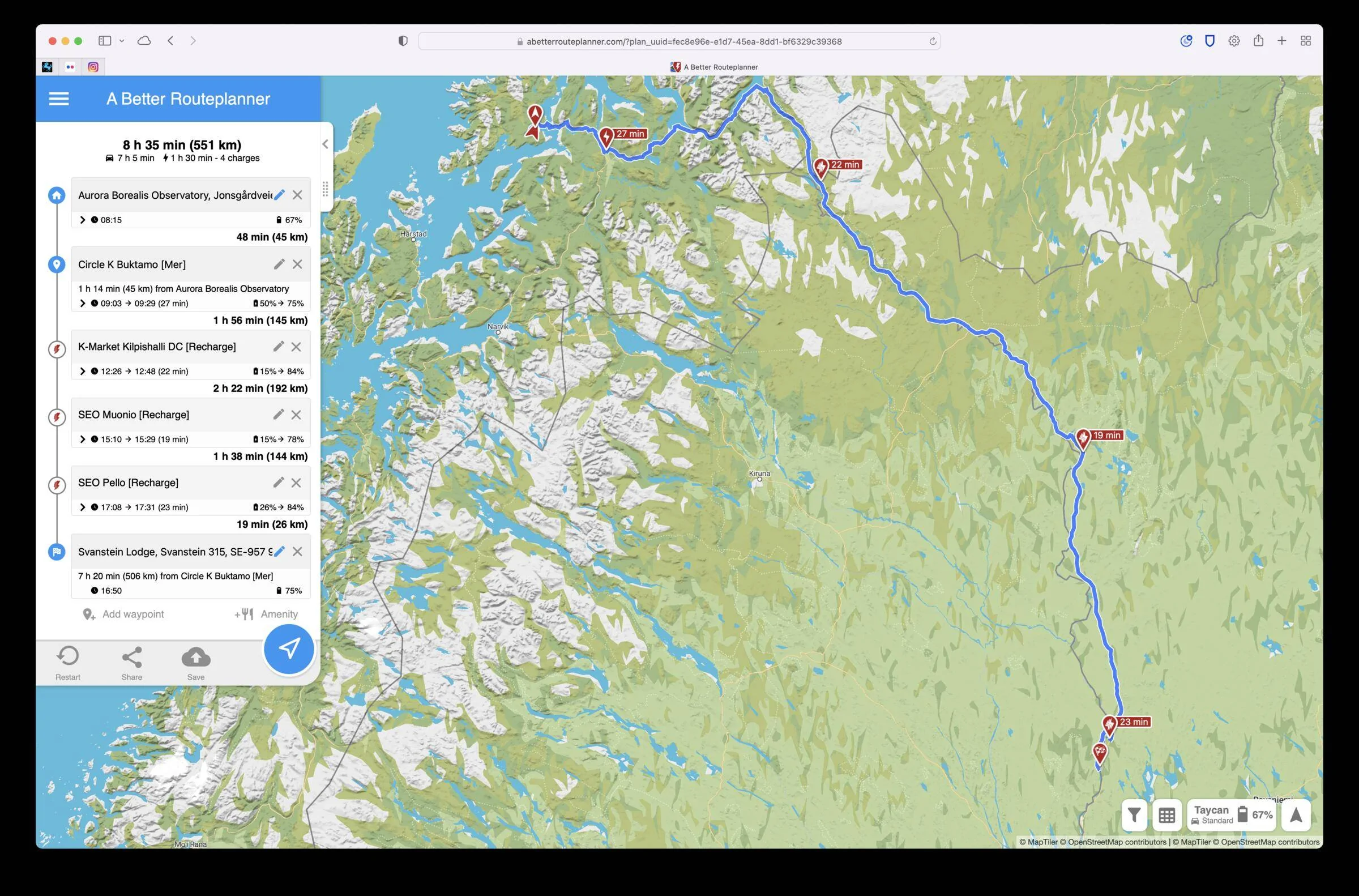 Porsche Taycan Taycan To The Arctic Circle Road Trip 2022 Screenshot 2022-02-20 at 17.34.25