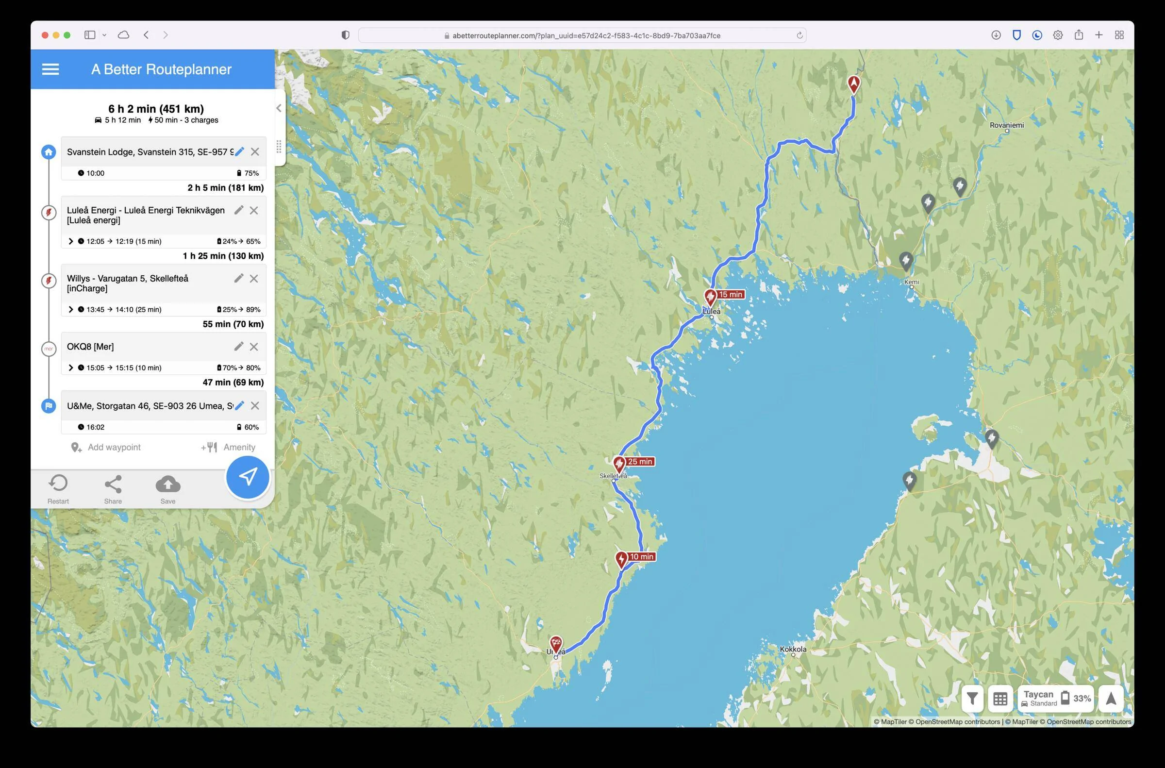 Porsche Taycan Taycan To The Arctic Circle Road Trip 2022 Screenshot 2022-02-07 at 19.41.19