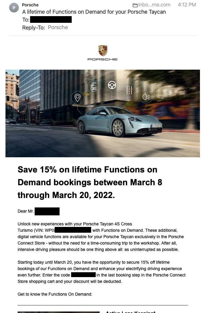 Porsche Taycan Just got my FOD invite email! Screen Shot 2022-03-08 at 7.36.37 PM