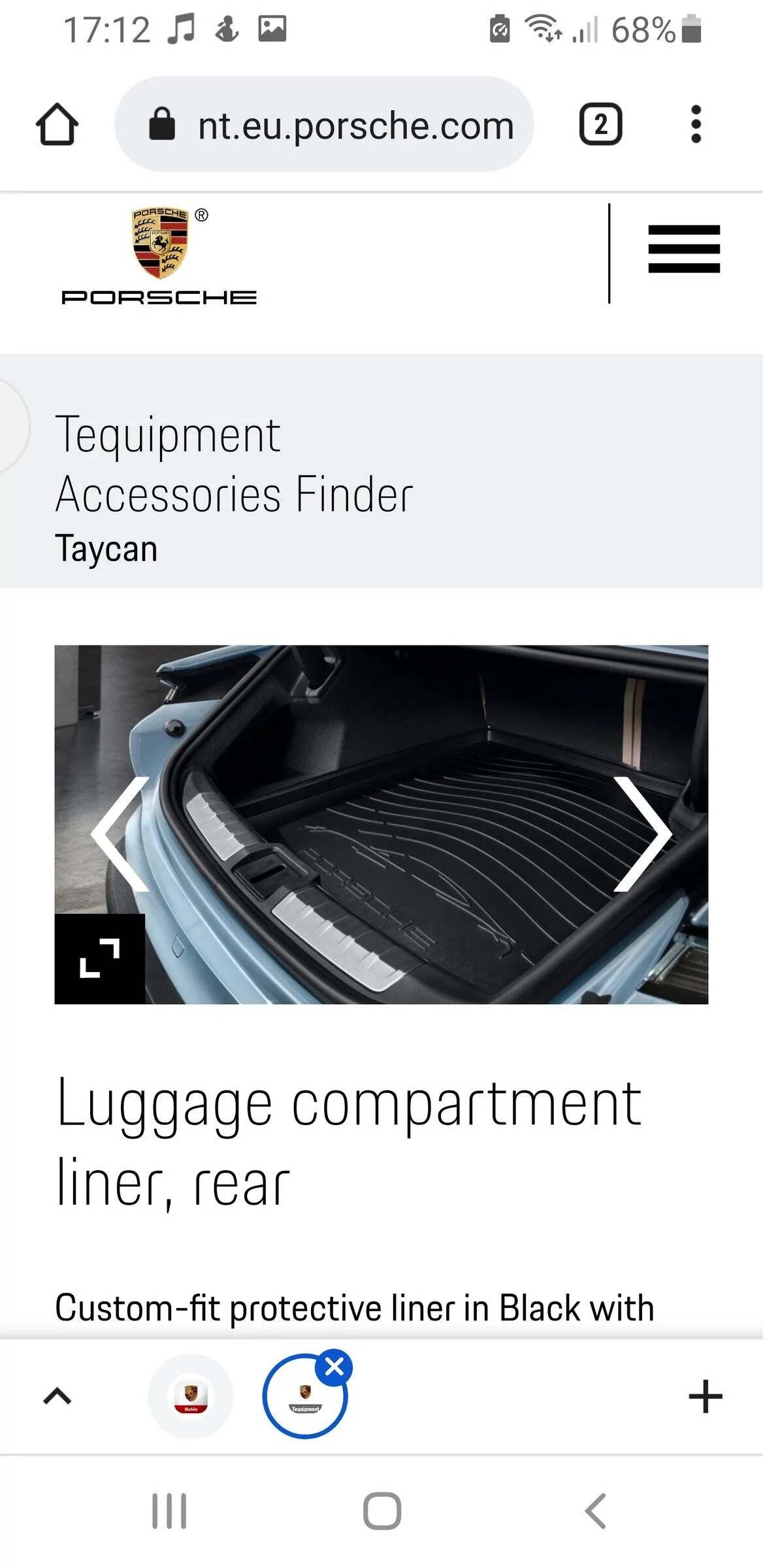 Porsche Taycan Part no for reversible trunk mat? Screenshot_20220309-171220_Chrom