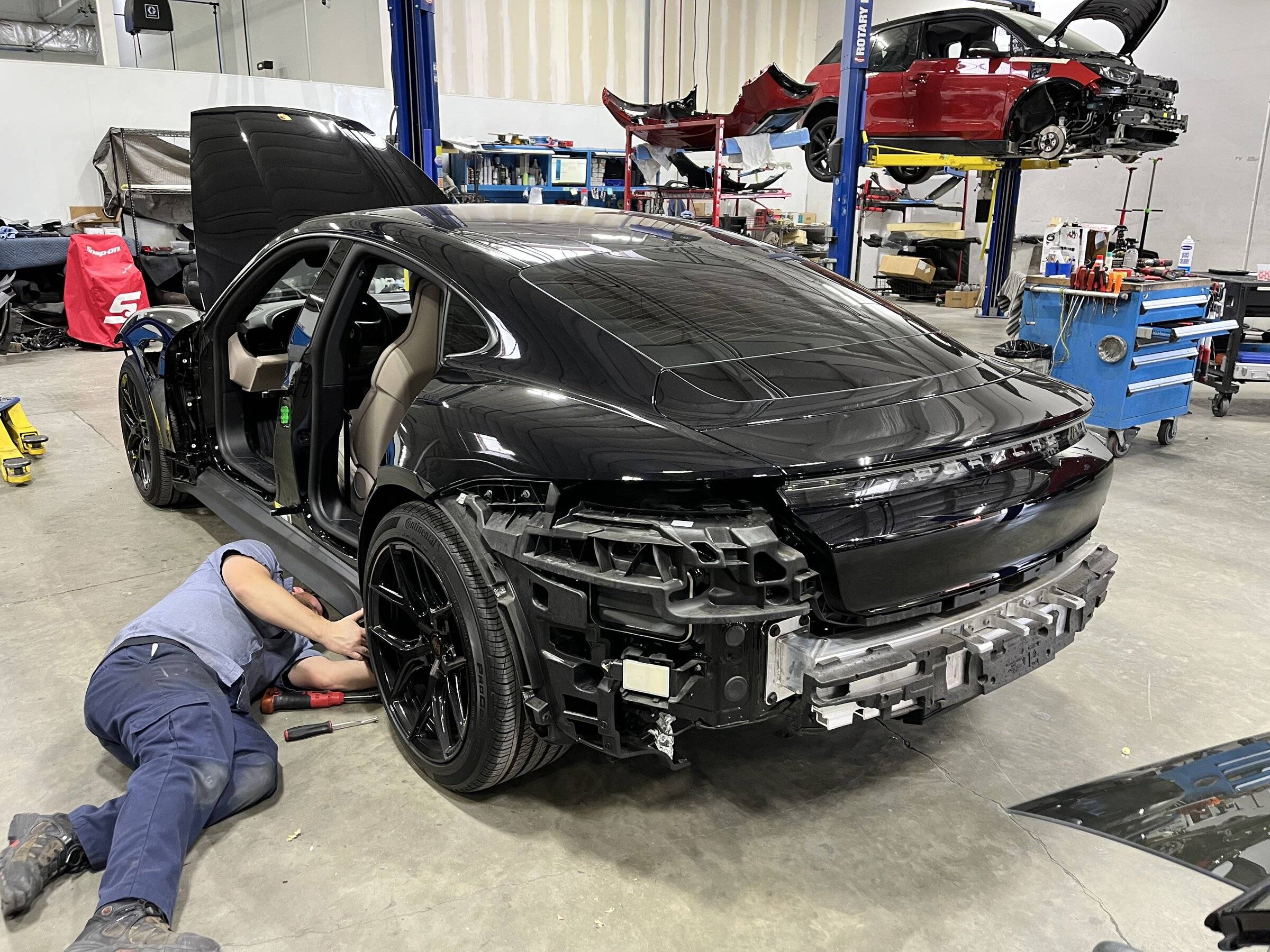 Porsche Taycan [Completed] Refinishing all the textured parts, front end for rock chips, then PPF IMG_1821