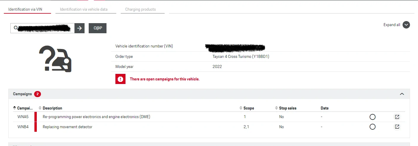 Porsche Taycan New campaign (WNA5) Power Electronics and DME Software Update 1647406923980