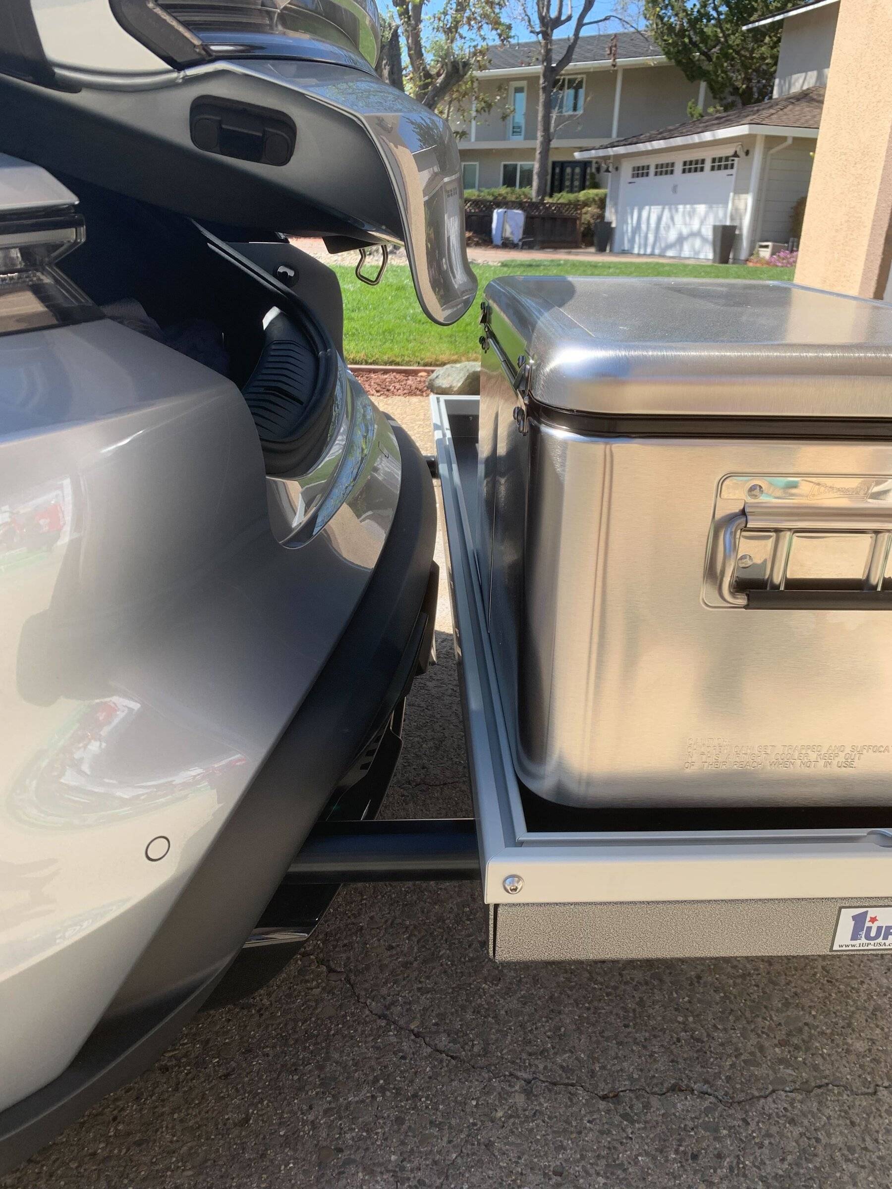 Porsche Taycan Custom Rear Bike Rack Installed with 1up Trays Image from iOS (61)