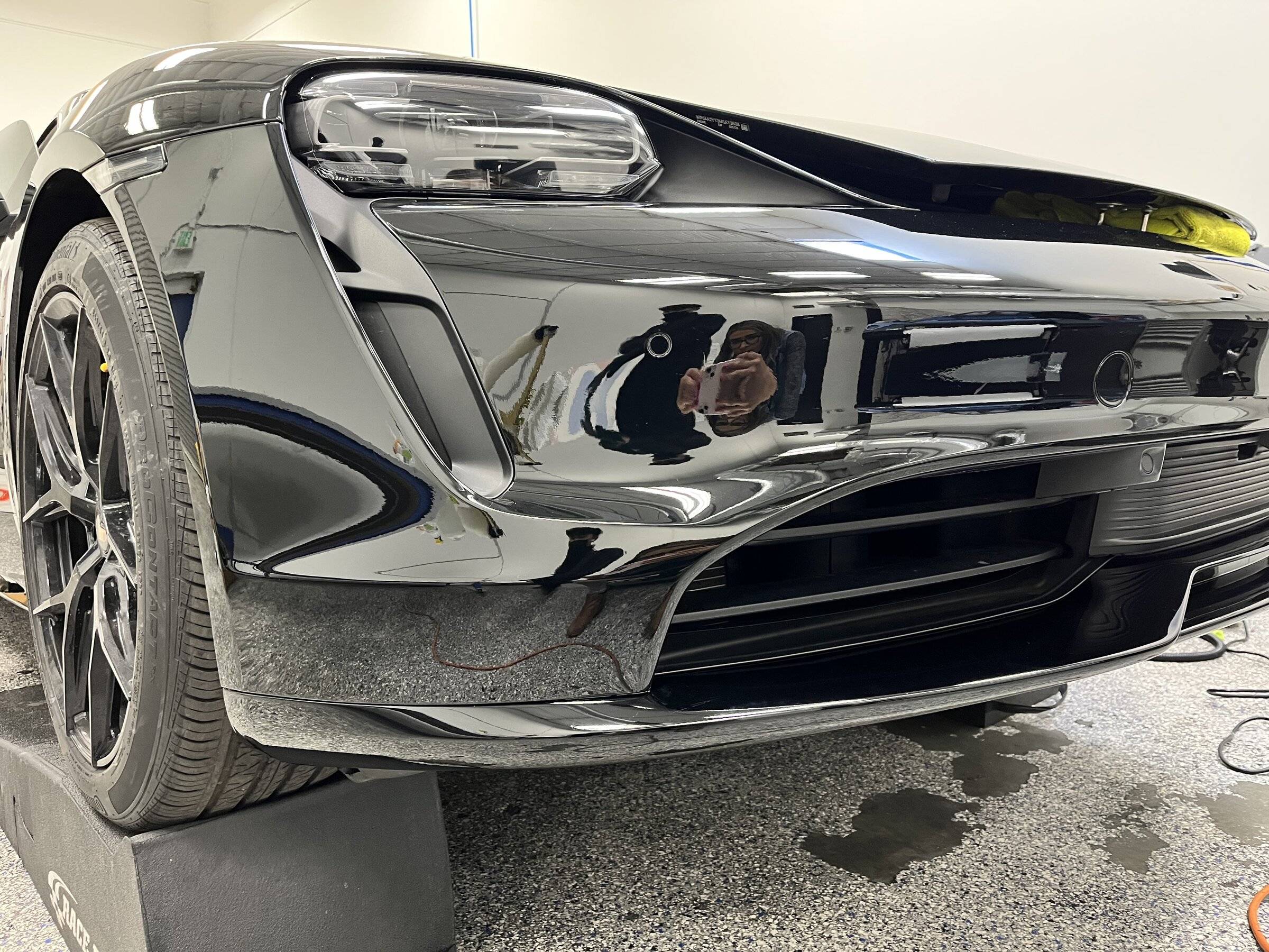 Porsche Taycan [Completed] Refinishing all the textured parts, front end for rock chips, then PPF IMG-2706
