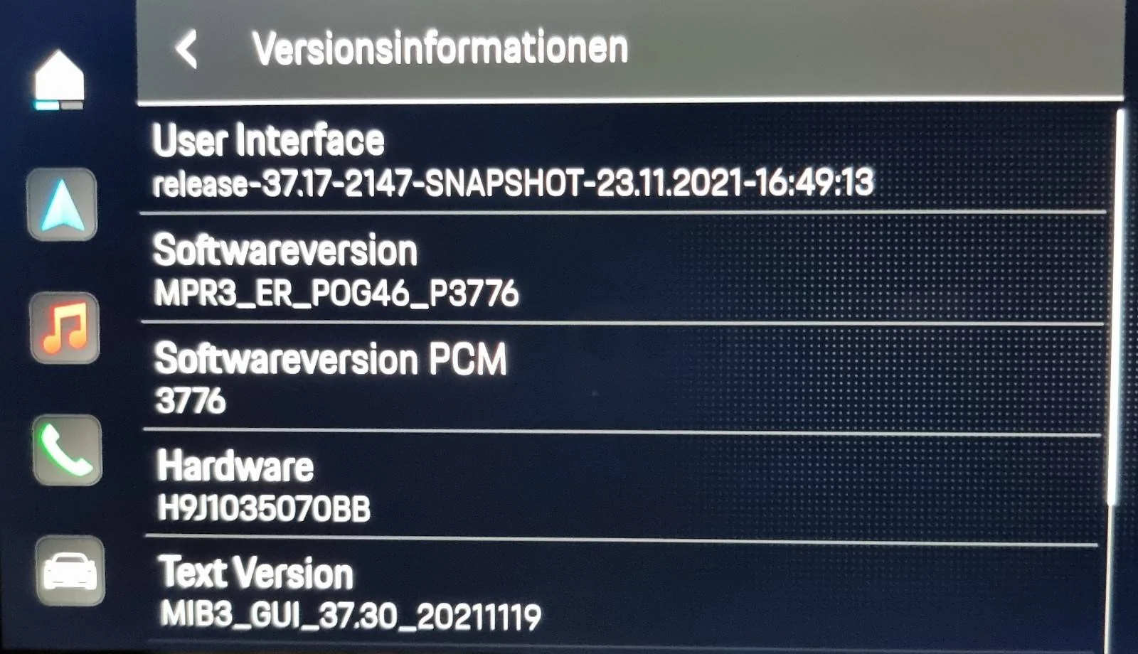 Porsche Taycan GTS Alpine GTS_PCM_Versioninfo-1