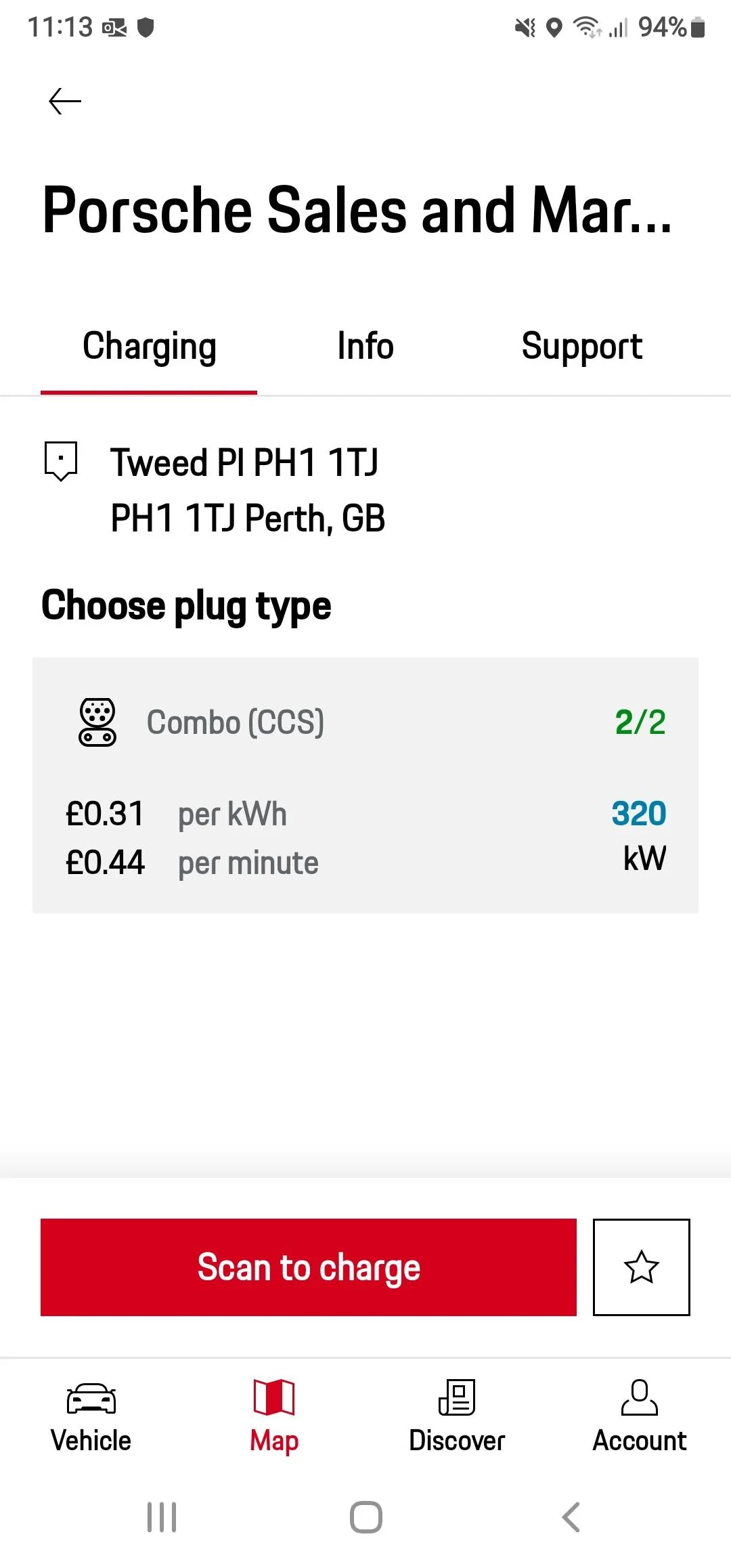 Porsche Taycan Porsche Centre Charging Screenshot_20220403-111331_My Porsch