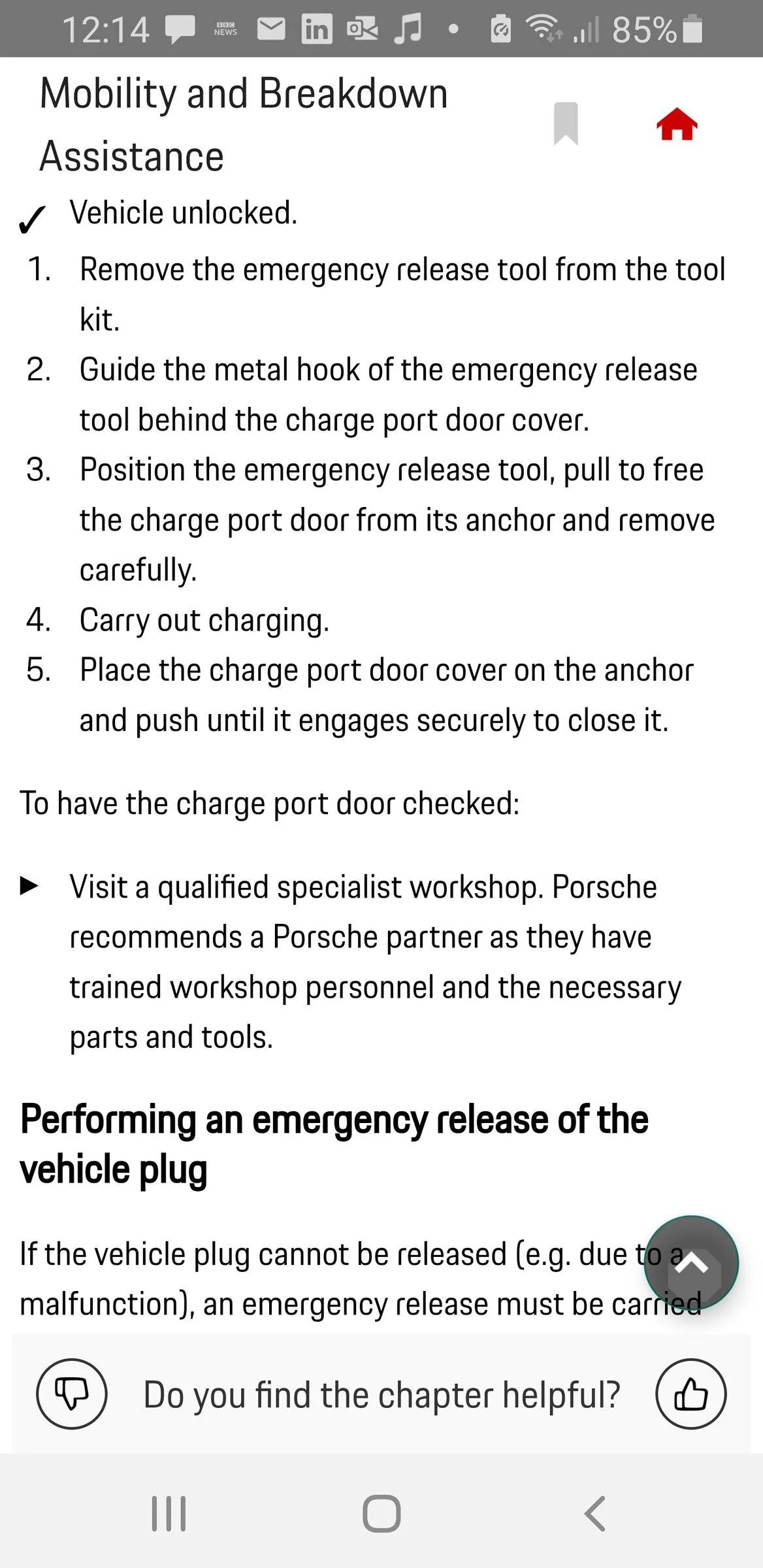 Porsche Taycan Both charging doors won’t open Screenshot_20220405-121419_Porsche Good to kno