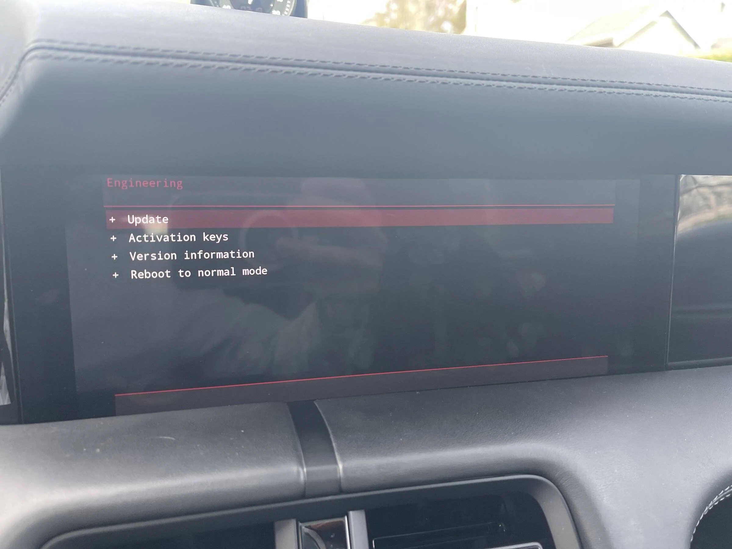 Porsche Taycan Engineering screen while driving IMG_3183