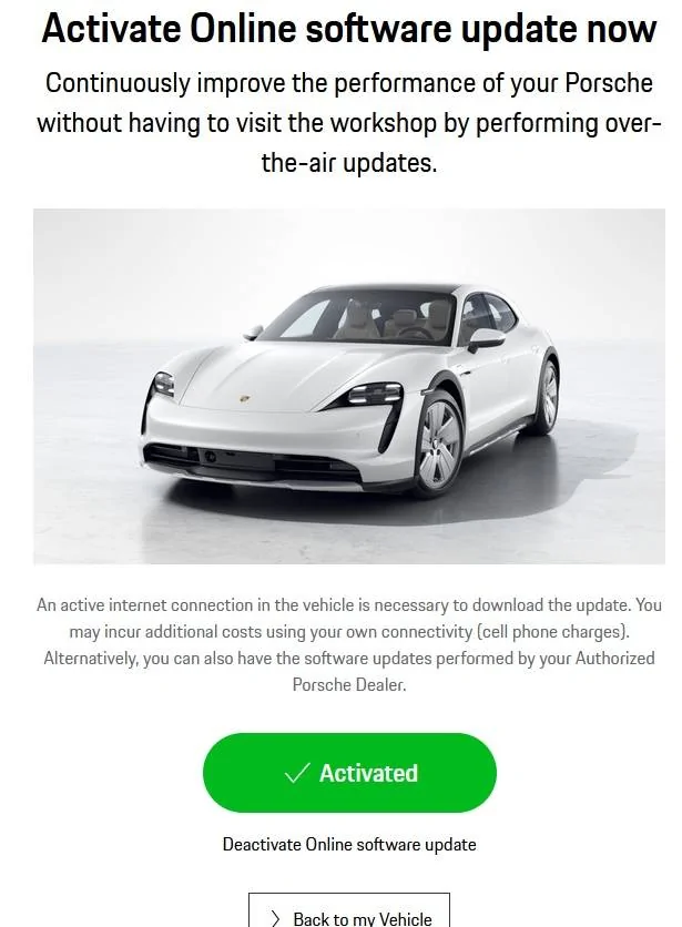 Porsche Taycan Missing Charging Planner OTA