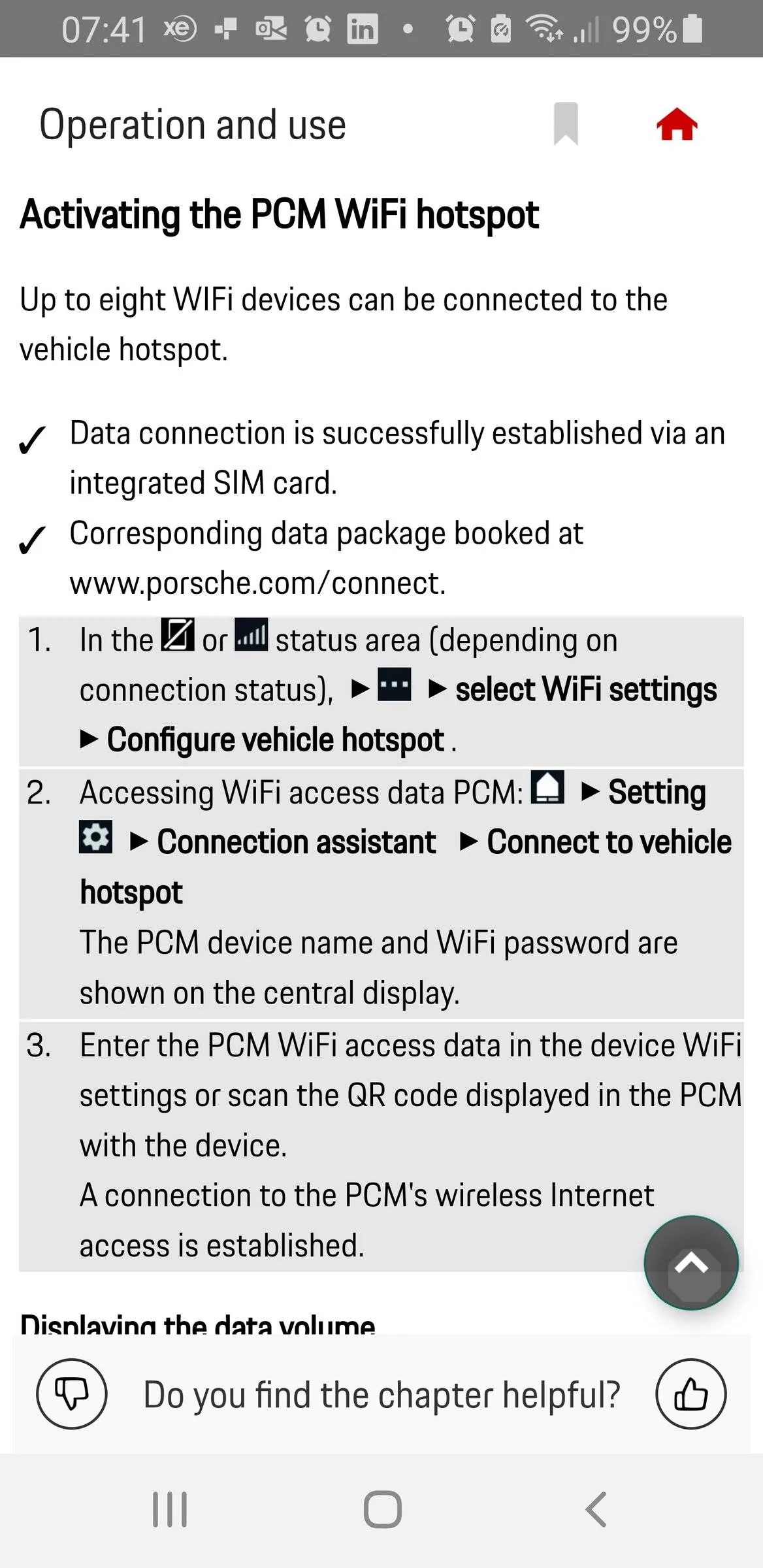 Porsche Taycan Hard-wired internet connection? Screenshot_20220413-074130_Porsche Good to kno