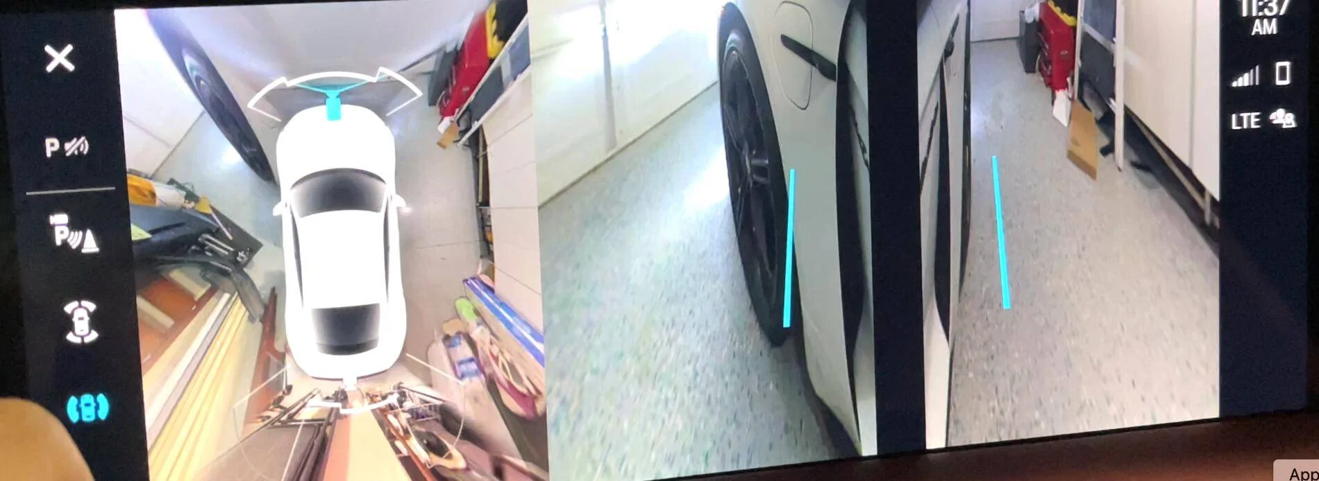 Porsche Taycan Parking side view cameras with mirrors folded 1614111256351