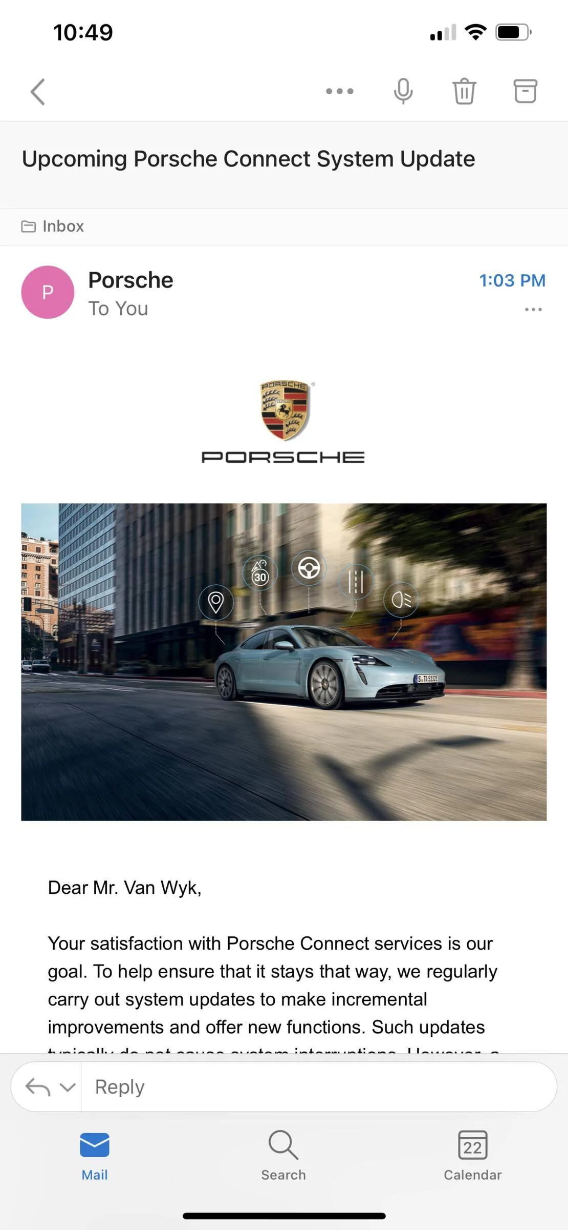 Porsche Taycan First real OTA update for the Taycan 2020 and 2021 happening April 27th… 86D75B26-CD10-4B72-BAFB-4987677FE255