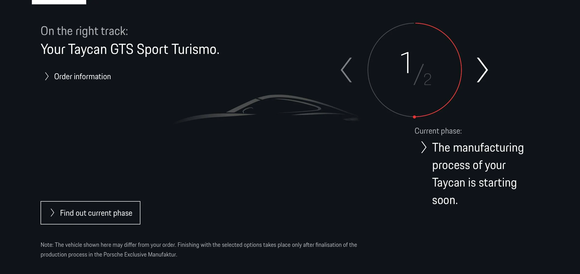 Porsche Taycan Order tracking in MyPorsche App (EU/CH) 308D1460-32D1-4D37-B338-BC4D87DB7D09