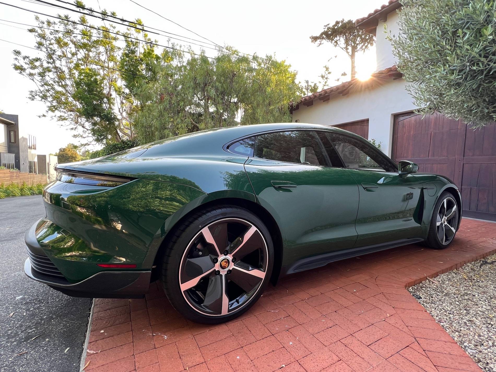 Porsche Taycan My Paint to Sample (PTS) British Racing Green / Truffle Brown Taycan delivered today :-) IMG_6381