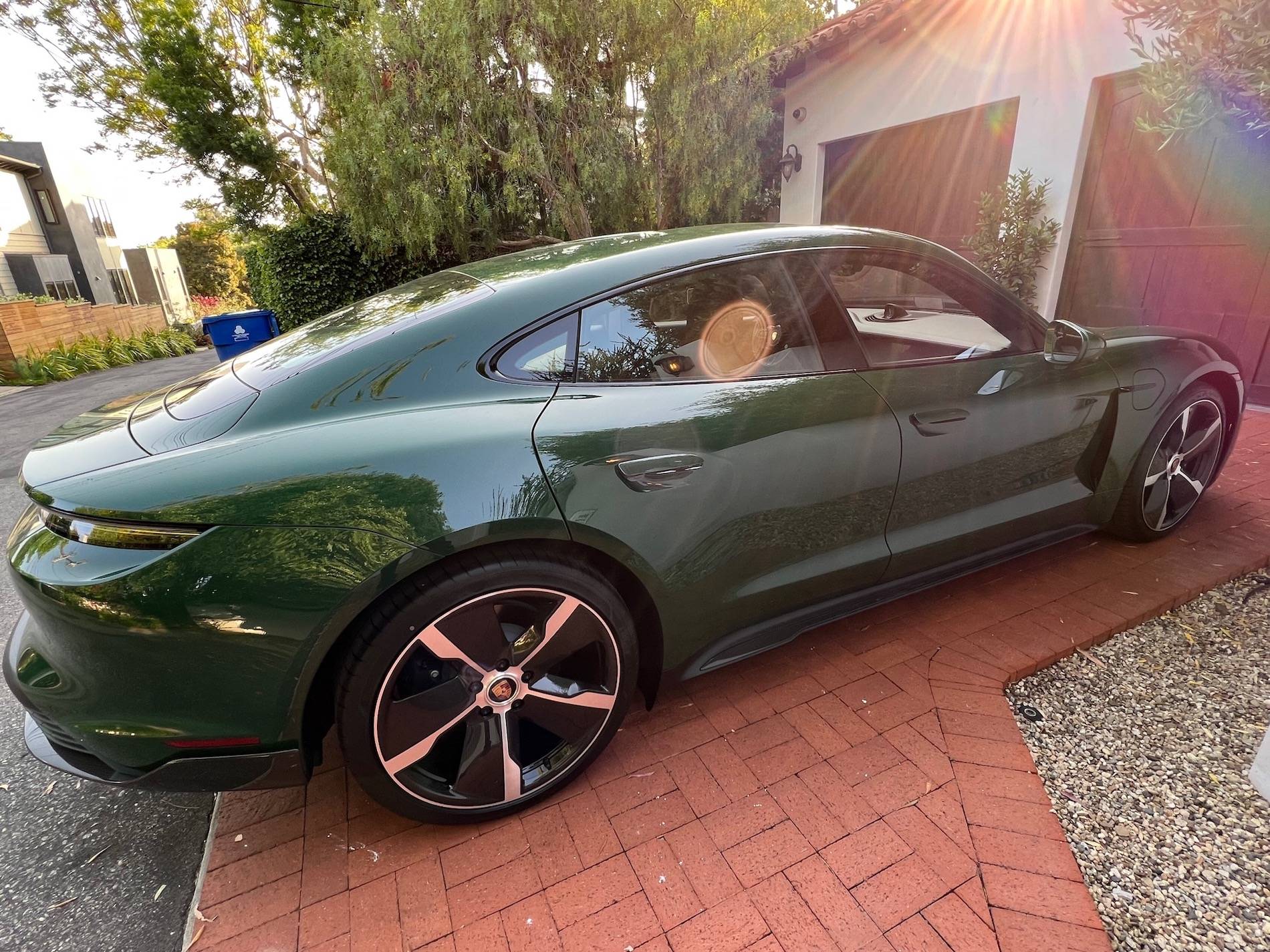 Porsche Taycan My Paint to Sample (PTS) British Racing Green / Truffle Brown Taycan delivered today :-) IMG_6386