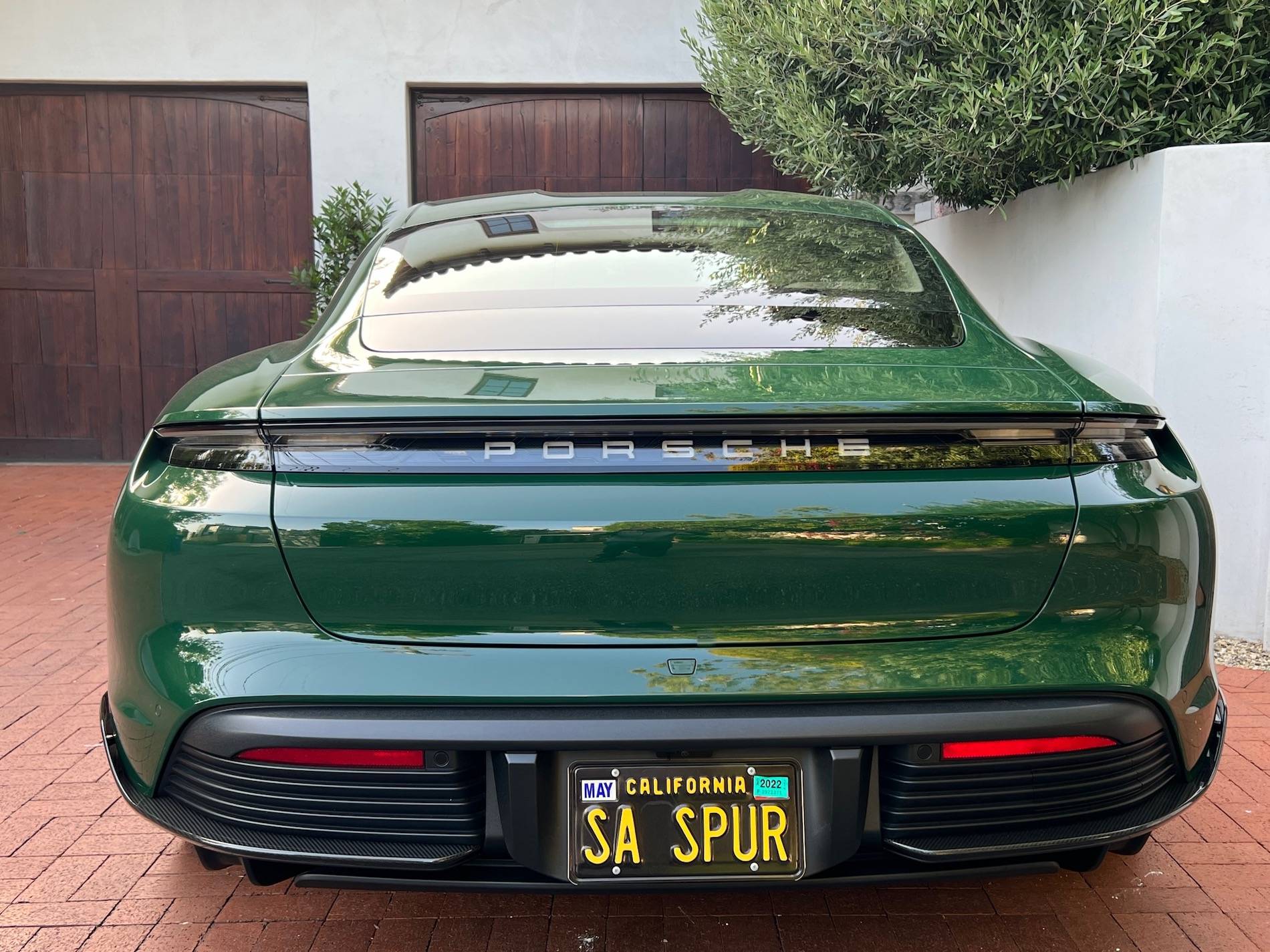 Porsche Taycan My Paint to Sample (PTS) British Racing Green / Truffle Brown Taycan delivered today :-) IMG_6390