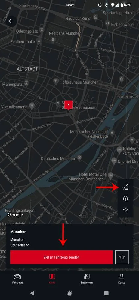 Porsche Taycan "Send Destination to Vehicle" missing? send2car