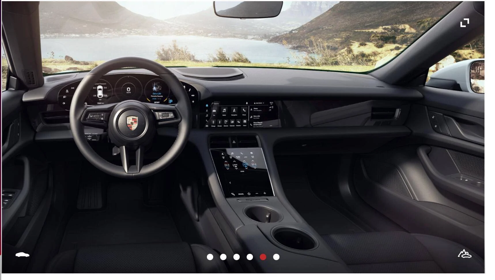Porsche Taycan MY2023 console screen with new silver frame rendered in configurator... Screenshot 2022-05-03 at 19.49.20