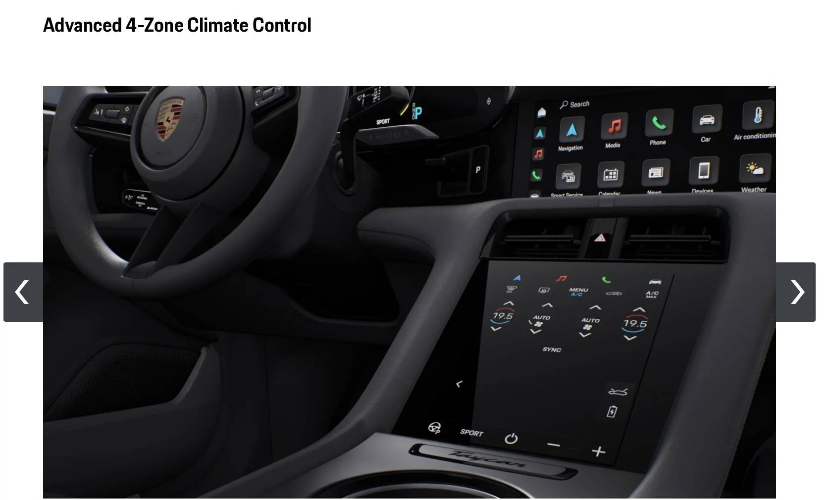 Porsche Taycan MY2023 console screen with new silver frame rendered in configurator... Screen Shot 2022-05-03 at 1.09.23 PM