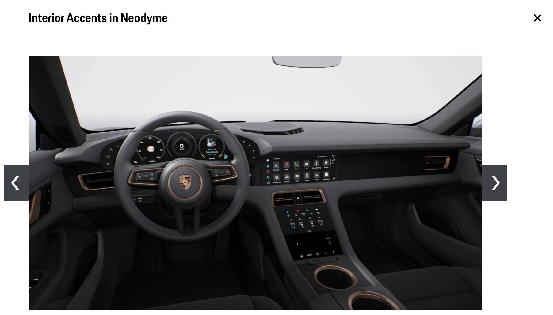 Porsche Taycan MY2023 console screen with new silver frame rendered in configurator... Screen Shot 2022-05-03 at 1.12.21 PM