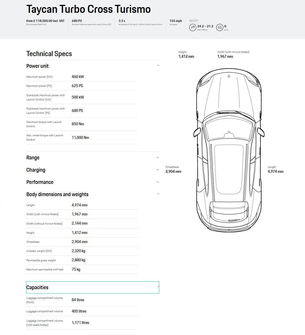 Porsche Taycan Turbo boot/trunk width please? 1651834522533