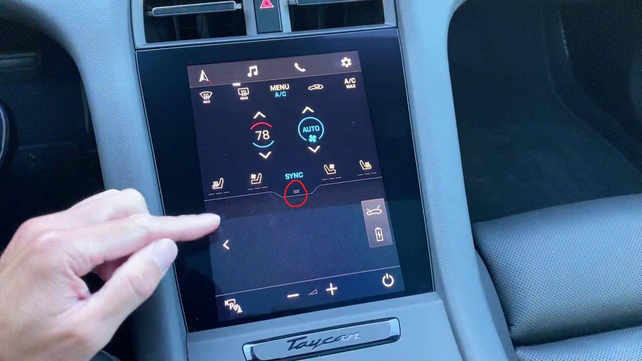 Porsche Taycan How to Get Shortcut Menu on Central Console? 1651936042769
