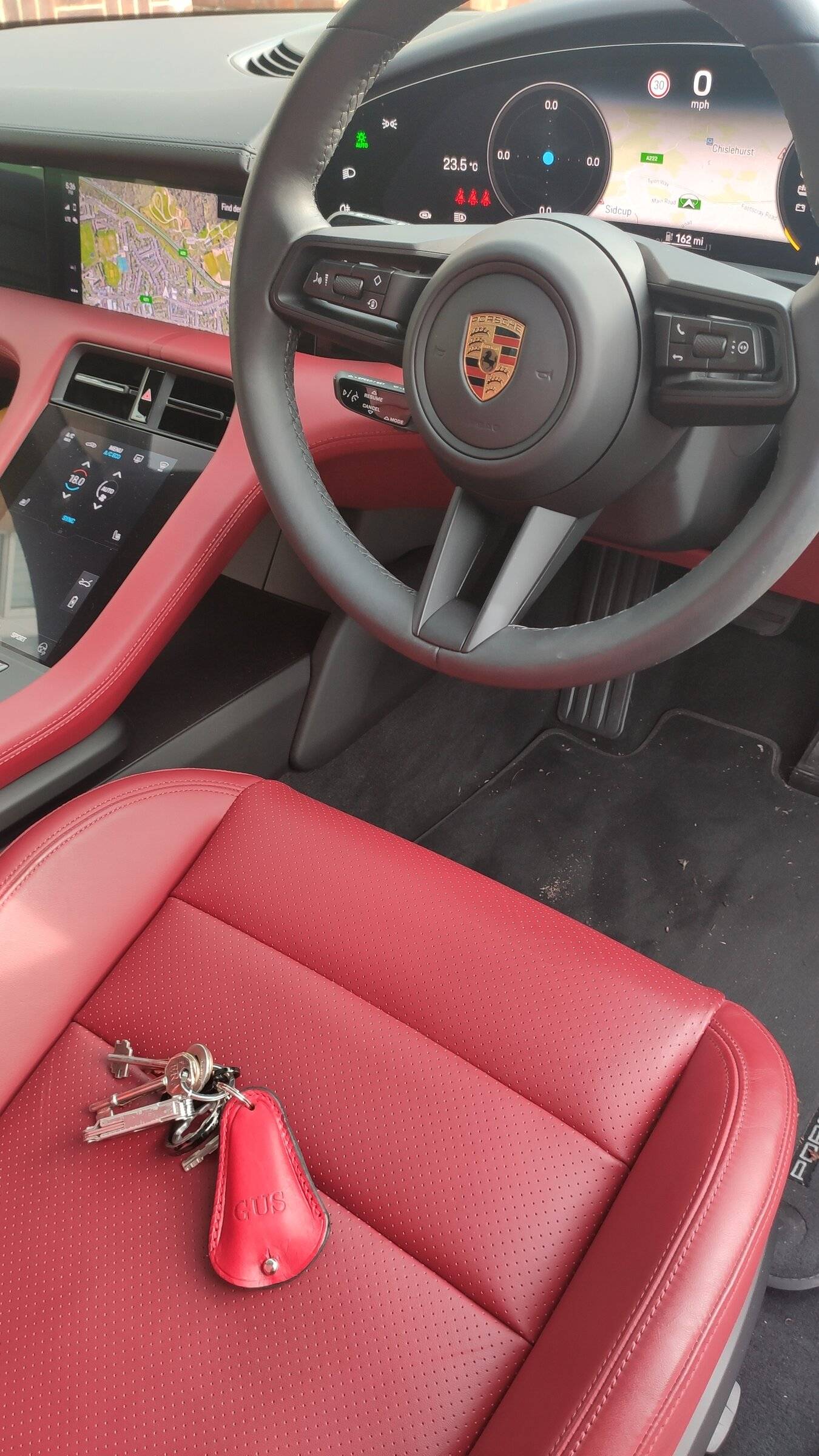 Porsche Taycan Awesome Custom Leather Tracker Fob Holder IMG_20220518_173641