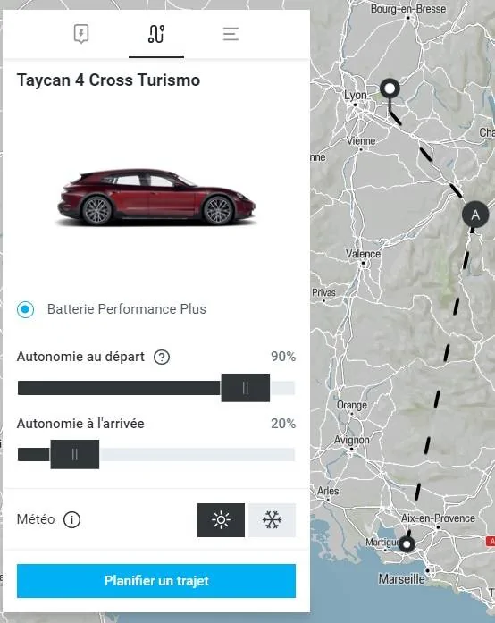 Porsche Taycan Porsche Destination and Trip Planner (web-based) MrsLys1