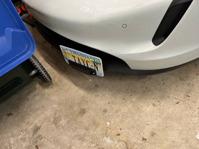 Porsche Taycan Interesting way to display your front license  plate in CA - using wrap 1653328718110