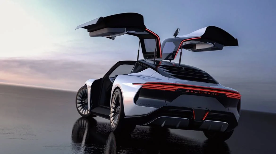 Porsche Taycan DeLorean Alpha5 electric car unveiled to rival Porsche Taycan 6B153B5C-5BB9-4E43-96D3-16F44E5736E7