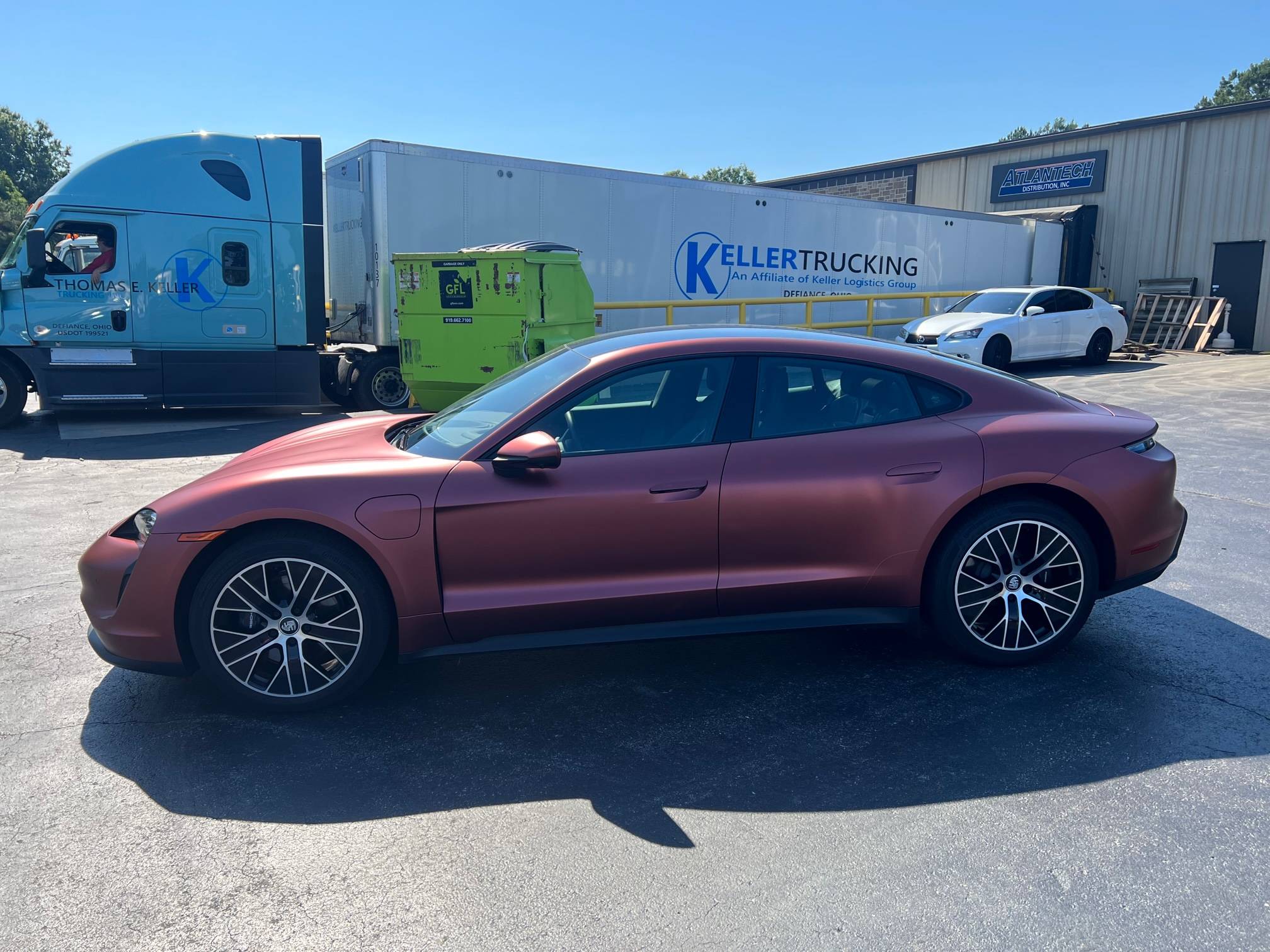 Porsche Taycan SOLD:  2021 Taycan (RWD), 15,277+ miles, KPMF Matte Russet Red Ceramic Coated Wrap over Jet Black Metallic Paint/Black, Chapel Hill, NC  $91,900 image (8)