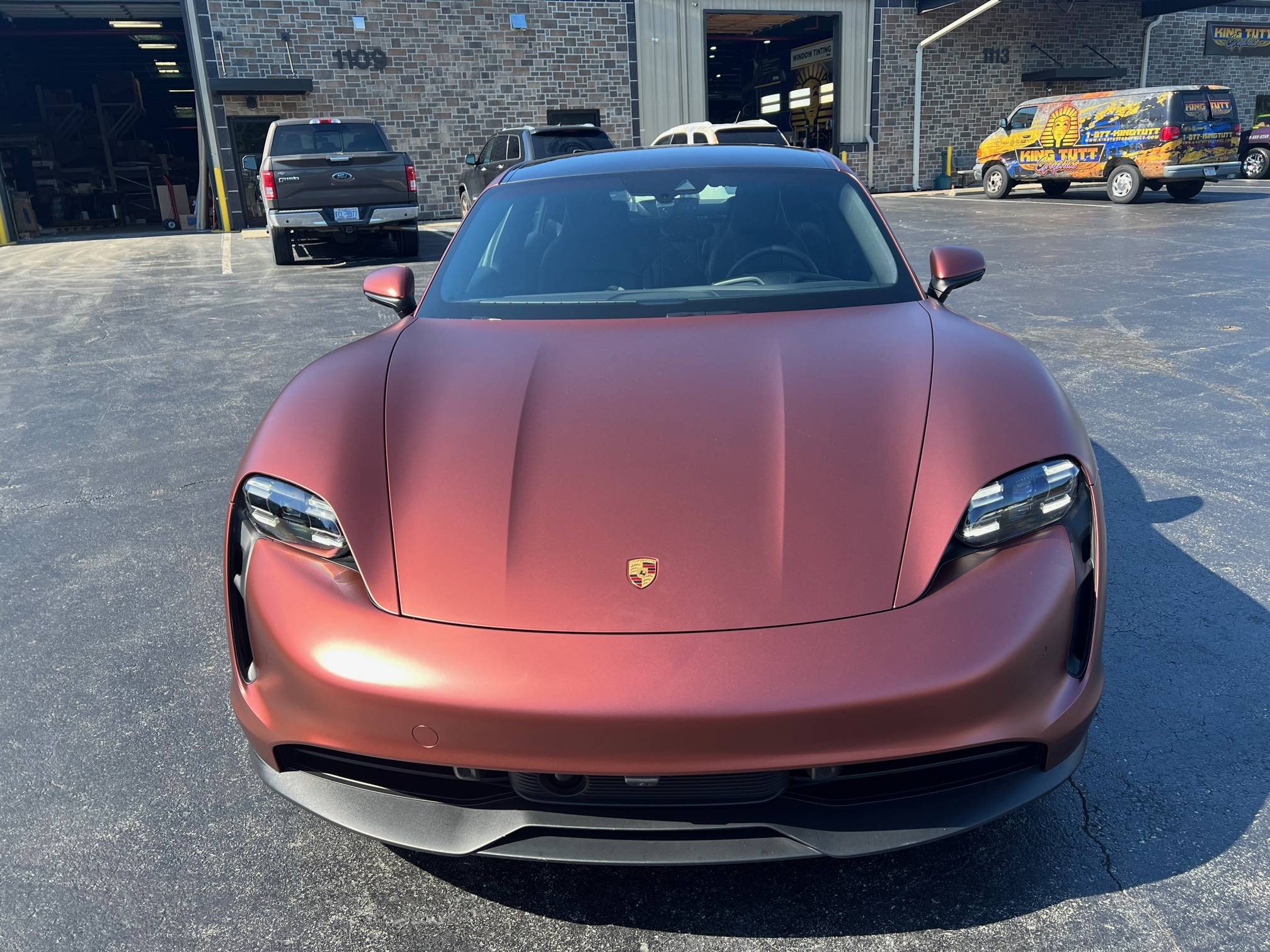 Porsche Taycan SOLD:  2021 Taycan (RWD), 15,277+ miles, KPMF Matte Russet Red Ceramic Coated Wrap over Jet Black Metallic Paint/Black, Chapel Hill, NC  $91,900 image (6)