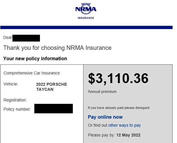 Porsche Taycan Insurance 1654578828490